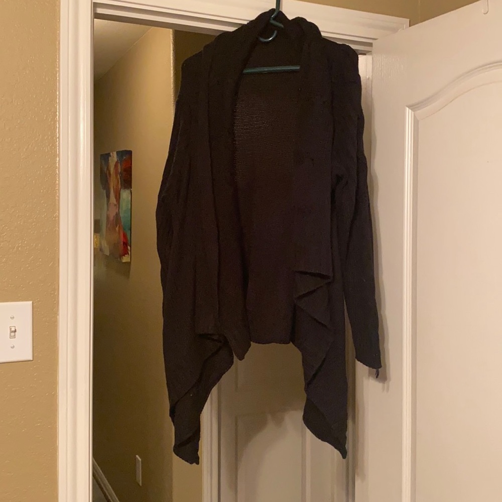 Seven Black Knit Cardigan Shawl
